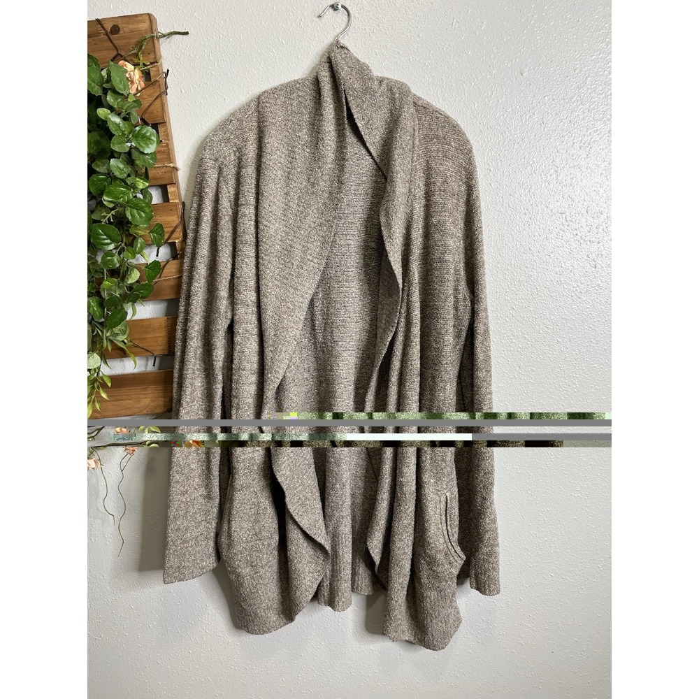 Barefoot Dreams CozyChic Lite Circle Cardigan Tan brown Sz L/XL